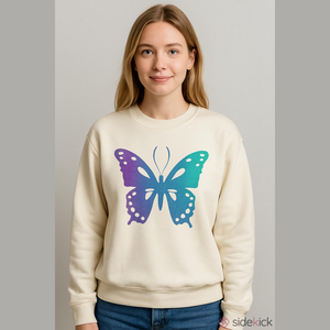 Urban Outfitters Cream Oversized Sweatshirt w/ Colorful Butterfly – Women’s Size